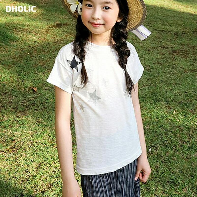 【キッズ全商品10%OFF】スタープリントTシャツ p003457・キッズ 【3~8才】【tops】【韓国 ファッション トップ