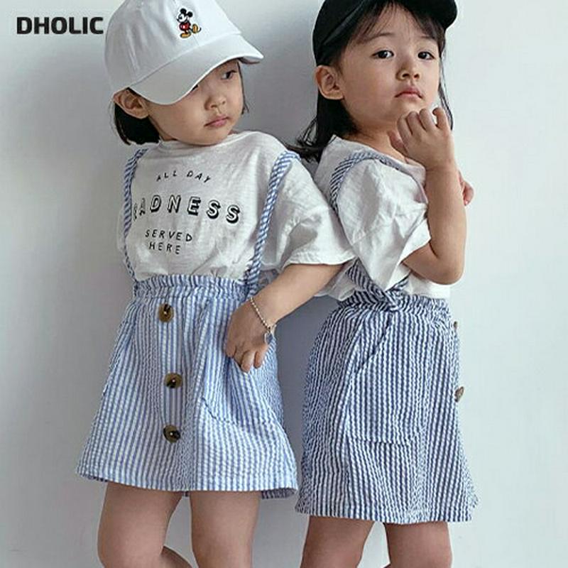 【キッズ全商品10%OFF】ストラップ付シアサッカースカート u03240・キッズ 【3~8才】【sk】【韓国 ファッション ボ