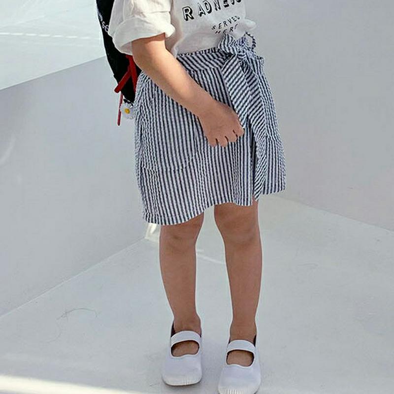 【キッズ全商品10%OFF】ストラップ付シアサッカースカート u03240・キッズ 【3~8才】【sk】【韓国 ファッション ボ