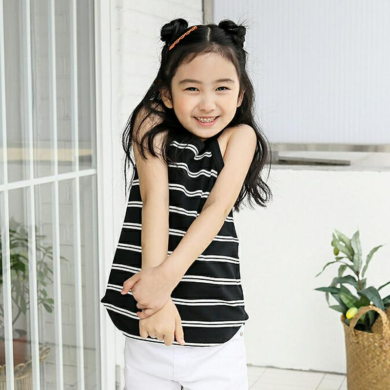【キッズ全商品10%OFF】ダブルボーダーキャミソール p003420・キッズ 【3~8才】【tops】【韓国 ファッション ト