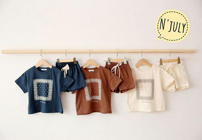 【キッズ全商品10%OFF】スクエアペイズリー柄上下SET u03223・キッズ 【3~8才】【SET】【韓国 ファッション セ
