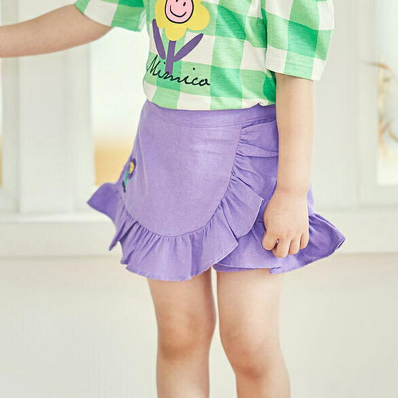 【キッズ全商品10%OFF】フリルラップスカートパンツ u03391・キッズ 【3~8才】【pt】【韓国 ファッション ボトムス