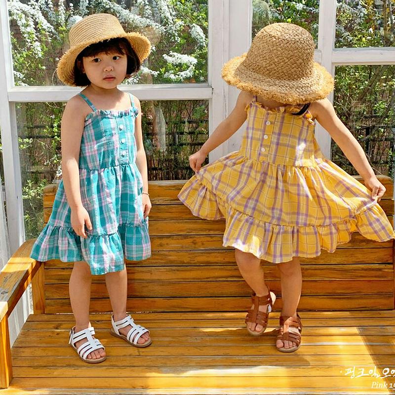 【キッズ全商品10%OFF】ティアードチェックワンピース u03229・キッズ 【3~8才】【ops】【韓国 ファッション ワン