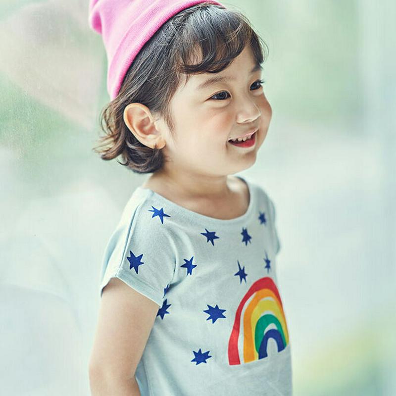 【キッズ全商品10%OFF】レインボースターTシャツ u03381・キッズ 【3~8才】【tops】【韓国 ファッション トップ