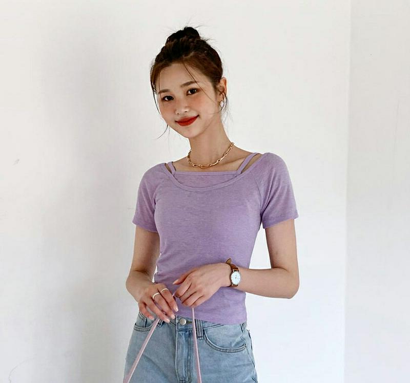 【新作10%OFF】スリーブレス&TシャツSET・全4色・t55899 レディース【tops】【セット set トップス Tシャ