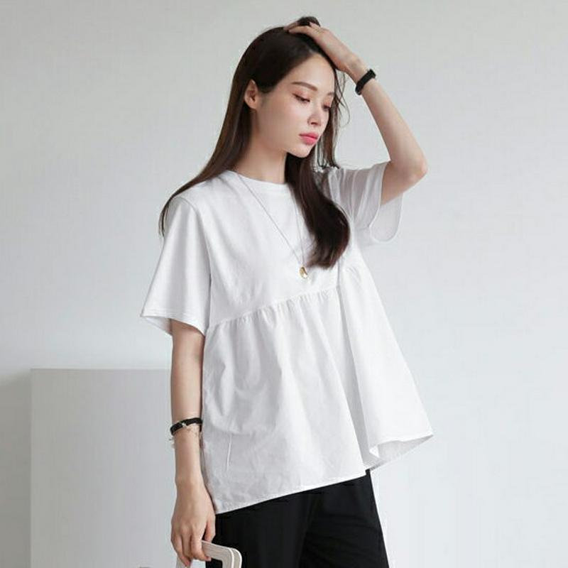 【新作10%OFF】フレアハーフスリーブTシャツ・全2色・t62792 レディース【tops】【トップス Tシャツ 半袖 ハーフ