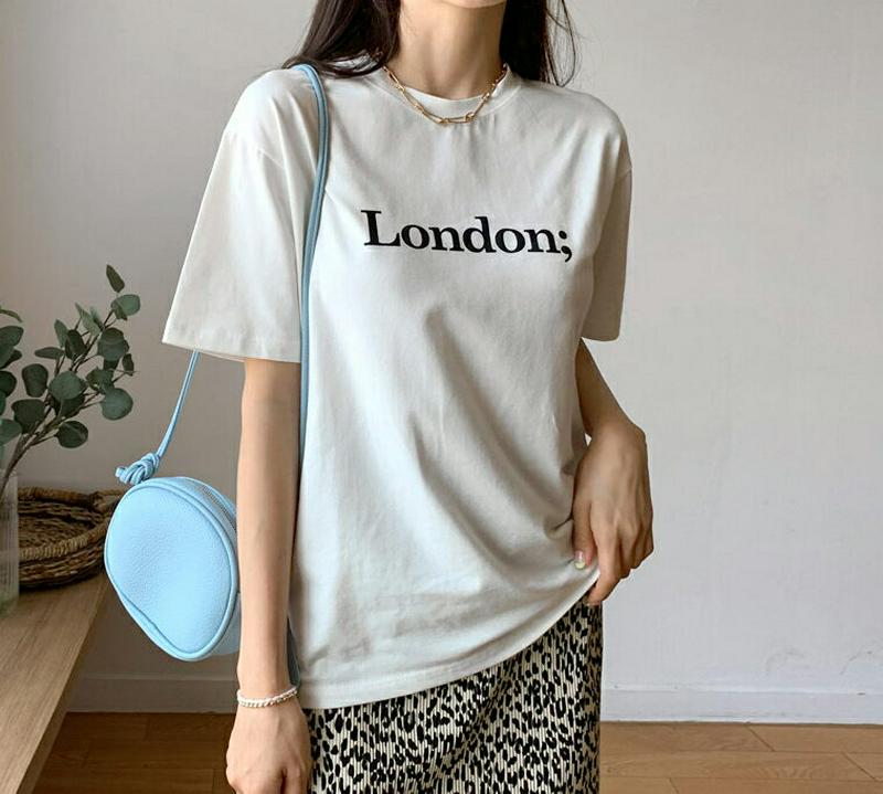 【新作10%OFF】London;ロゴTシャツ・全5色・t55897 レディース【tops】【トップス Tシャツ 半袖 ハーフス