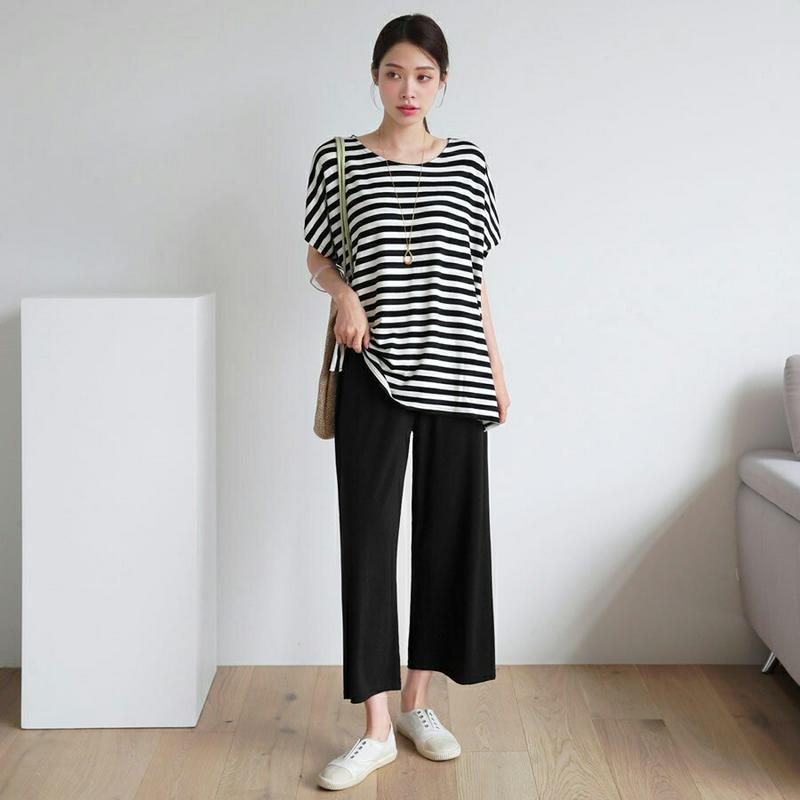 【新作10%OFF】ボーダーTシャツ&パンツSET・全3色・b62798 レディース【pt】【セット セットアップ setup 