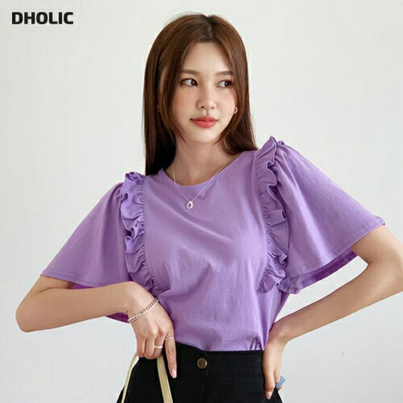 【新作10%OFF】サイドフリルTシャツ・全4色・b55902 レディース【tops】【トップス Tシャツ 半袖 ハーフスリーブ
