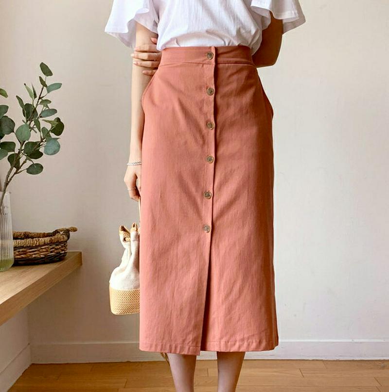 【新作10%OFF】ボタンHラインスカート・全4色・t55915 レディース【sk】【スカート ミディ丈 ミディスカート　Hライ