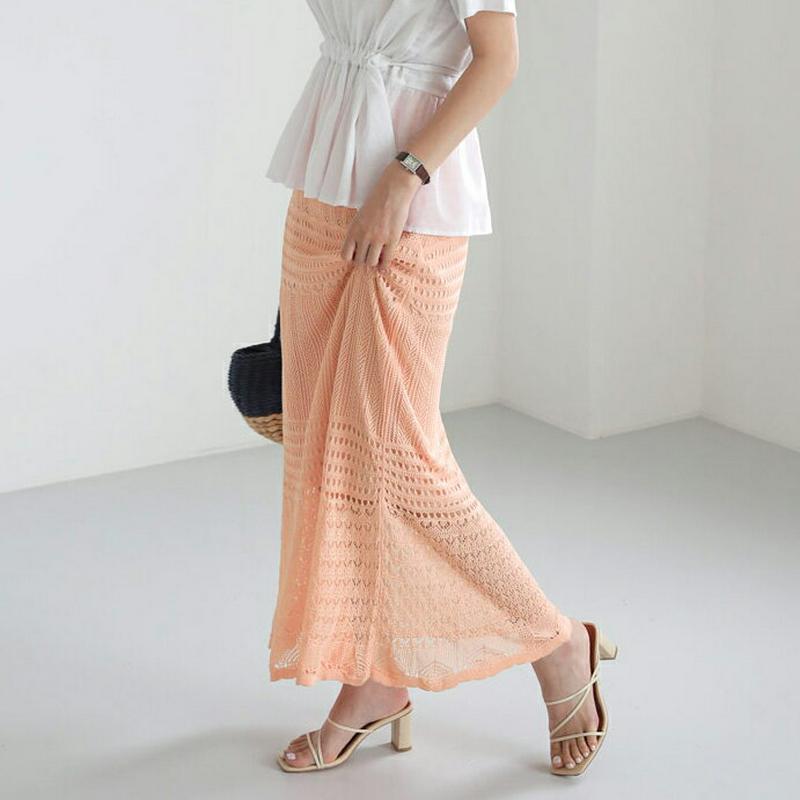 【新作10%OFF】シアー二ットロングスカート・全3色・b62813 レディース【sk】【スカート ロング ロングスカート ニッ