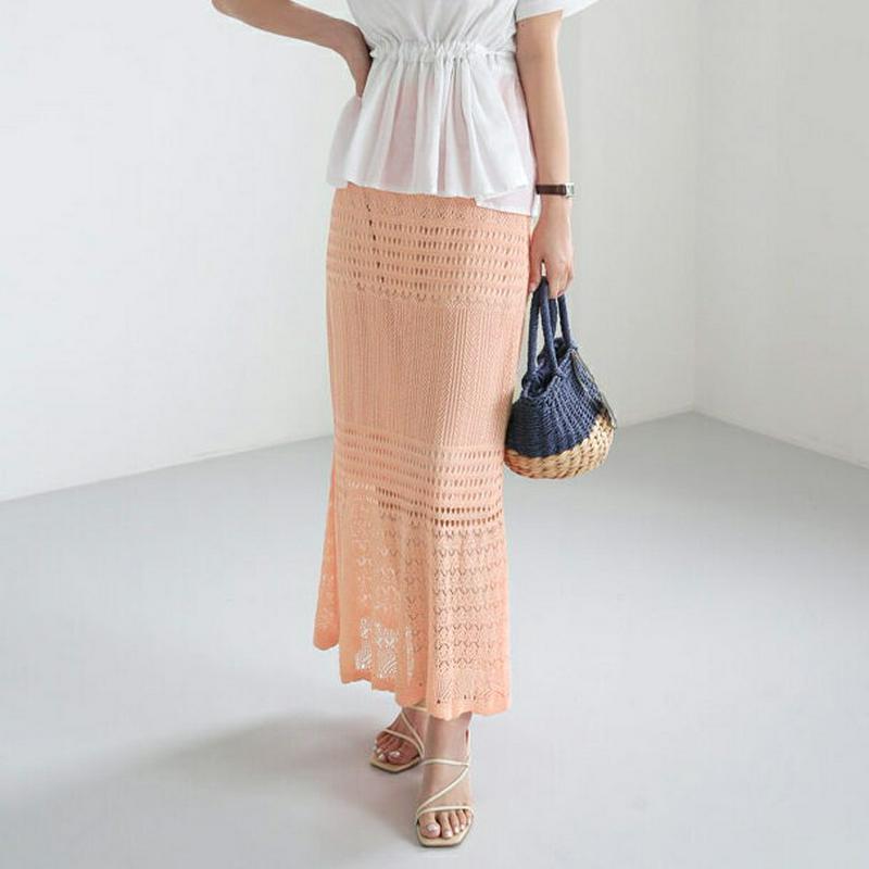 【新作10%OFF】シアー二ットロングスカート・全3色・b62813 レディース【sk】【スカート ロング ロングスカート ニッ