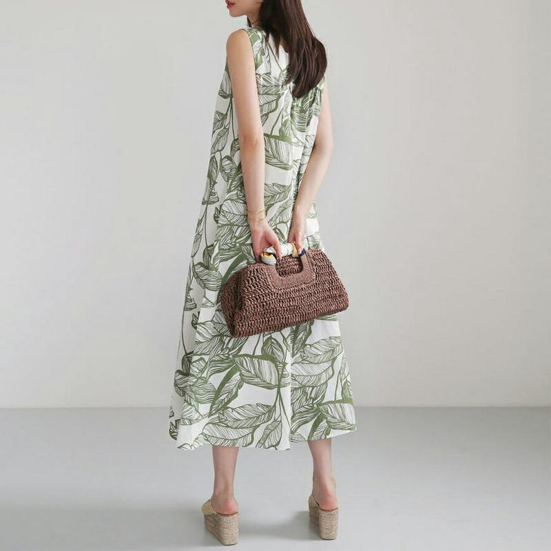 【新作10%OFF】2WAYリーフパターンワンピース・全2色・b62800 レディース【ops】【ワンピース ロング ロングワン
