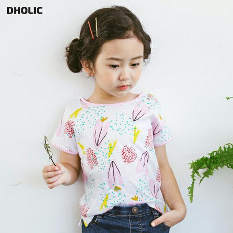 バックボタンプリントTシャツ p003326 キッズ 【3~8才】【tops】【韓国 ファッション トップス Tシャツ ラウンド