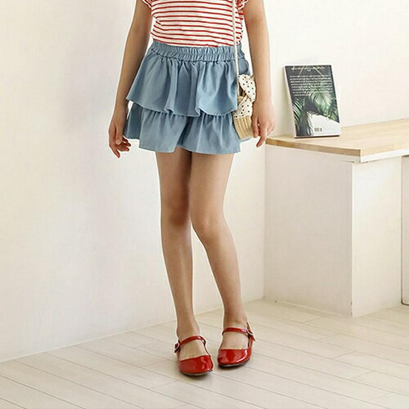 ティアードショートパンツ p003347 キッズ 【3~8才】【pt】【韓国 ファッション ボトムス パンツ ショート ハーフ 