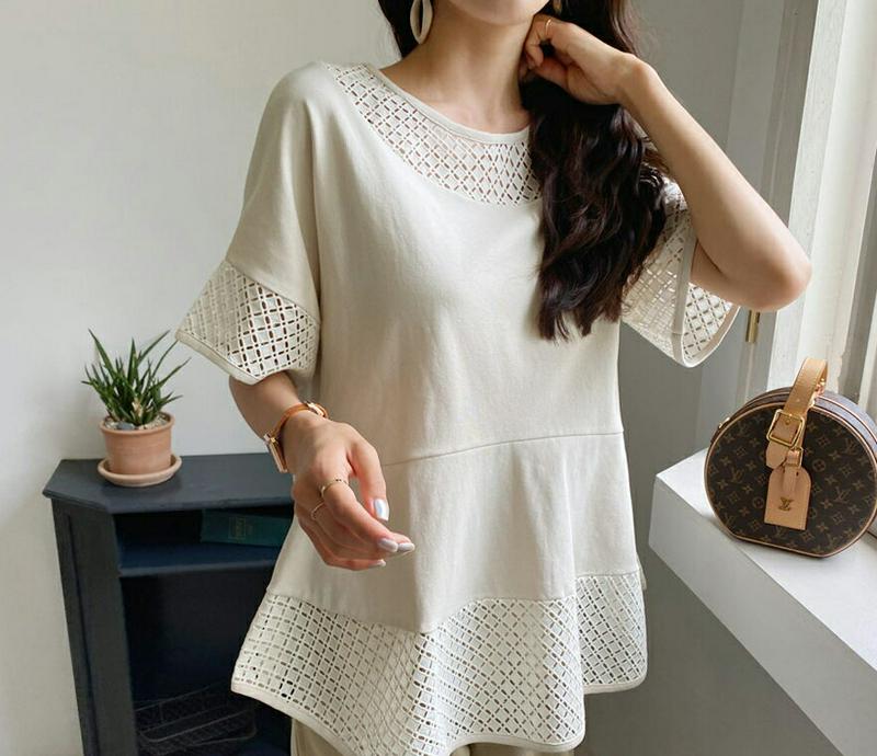 シアーヘムフレアTシャツ・全3色・b56328 レディース【tops】【トップス Tシャツ フレア フレアトップス シアー 透け