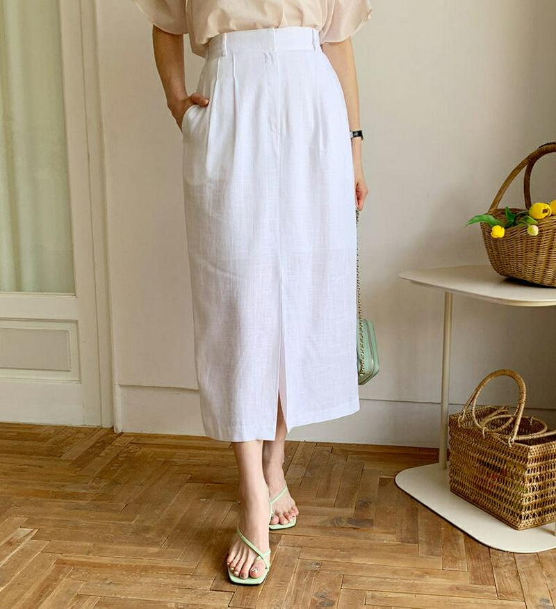 リネンブレンドHラインスカート・全3色・t56337 レディース【sk】【スカート ロング ロングスカート Hライン リネン 単