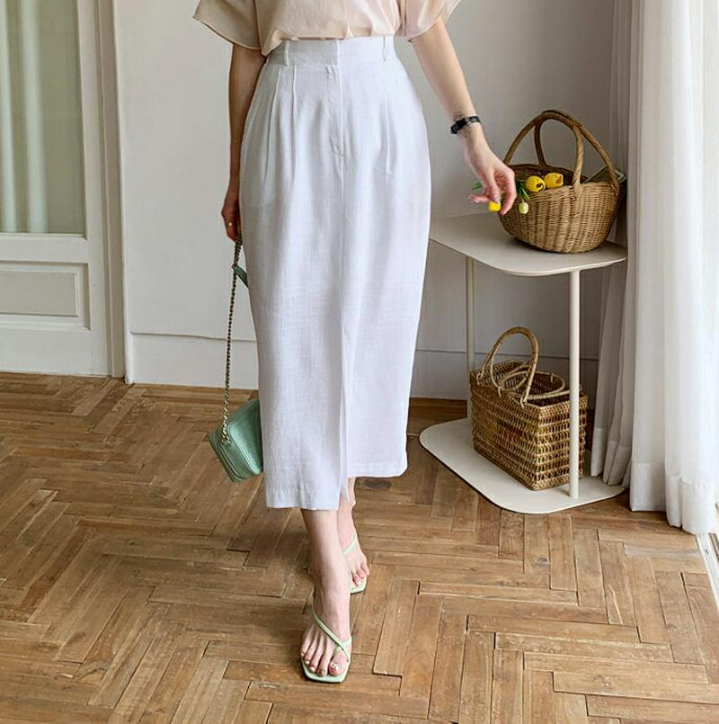 リネンブレンドHラインスカート・全3色・t56337 レディース【sk】【スカート ロング ロングスカート Hライン リネン 単