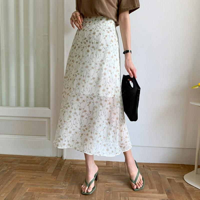 フローラルAラインスカート・全2色・b56326 レディース【sk】【スカート ロング ロングスカート Aライン フラワー 花柄