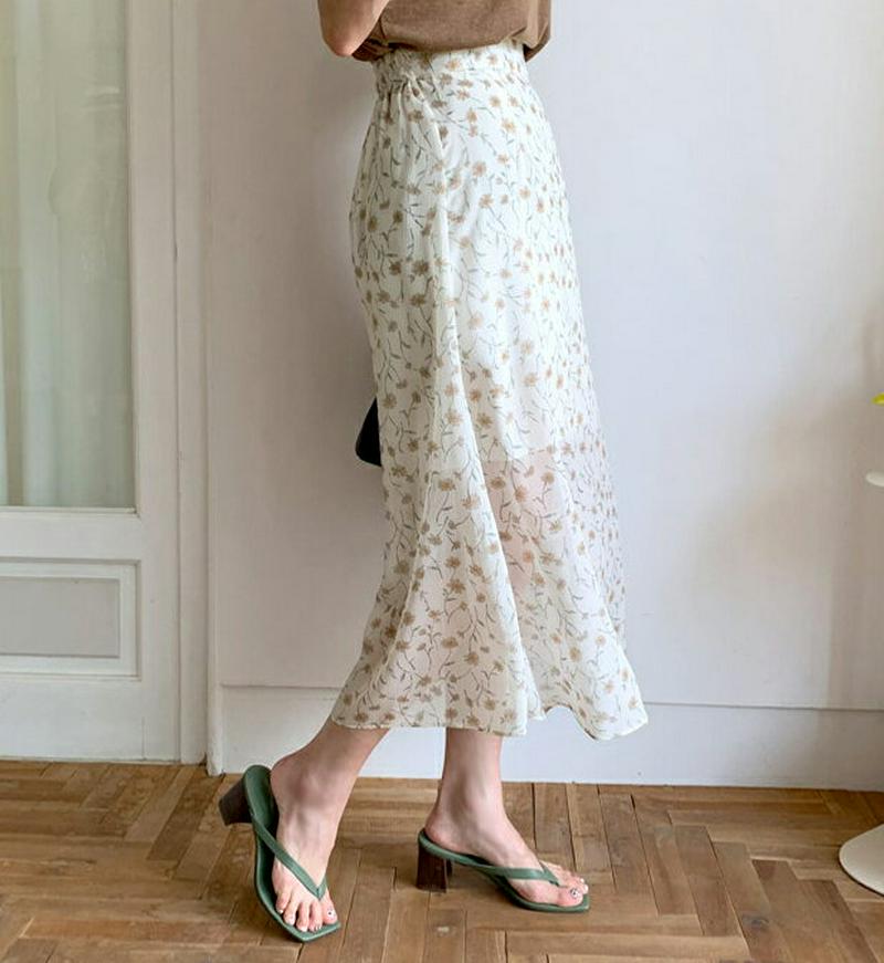 フローラルAラインスカート・全2色・b56326 レディース【sk】【スカート ロング ロングスカート Aライン フラワー 花柄
