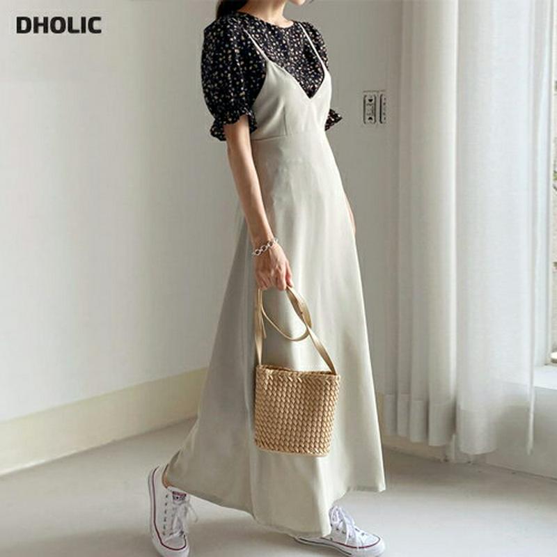 Vネックフレアキャミワンピース・全3色・t56339 レディース【ops】【ワンピース ロング ロングワンピース キャミソール 