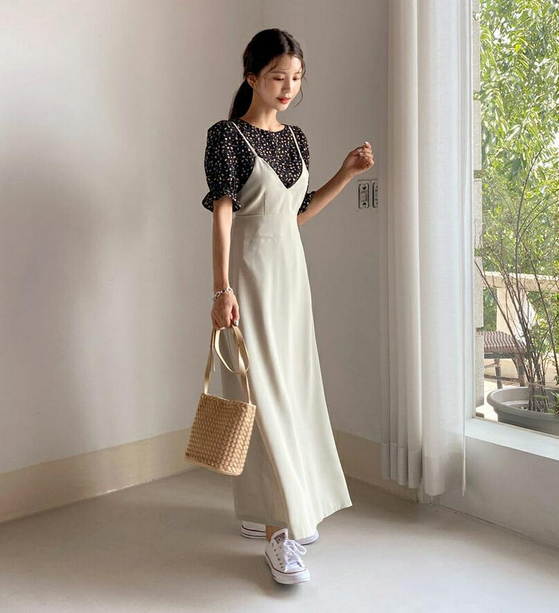 Vネックフレアキャミワンピース・全3色・t56339 レディース【ops】【ワンピース ロング ロングワンピース キャミソール 