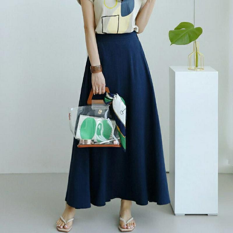 バックゴムフレアロングスカート・全3色・t62820 レディース【sk】【スカート ロング ロングスカート フレア フレアスカー