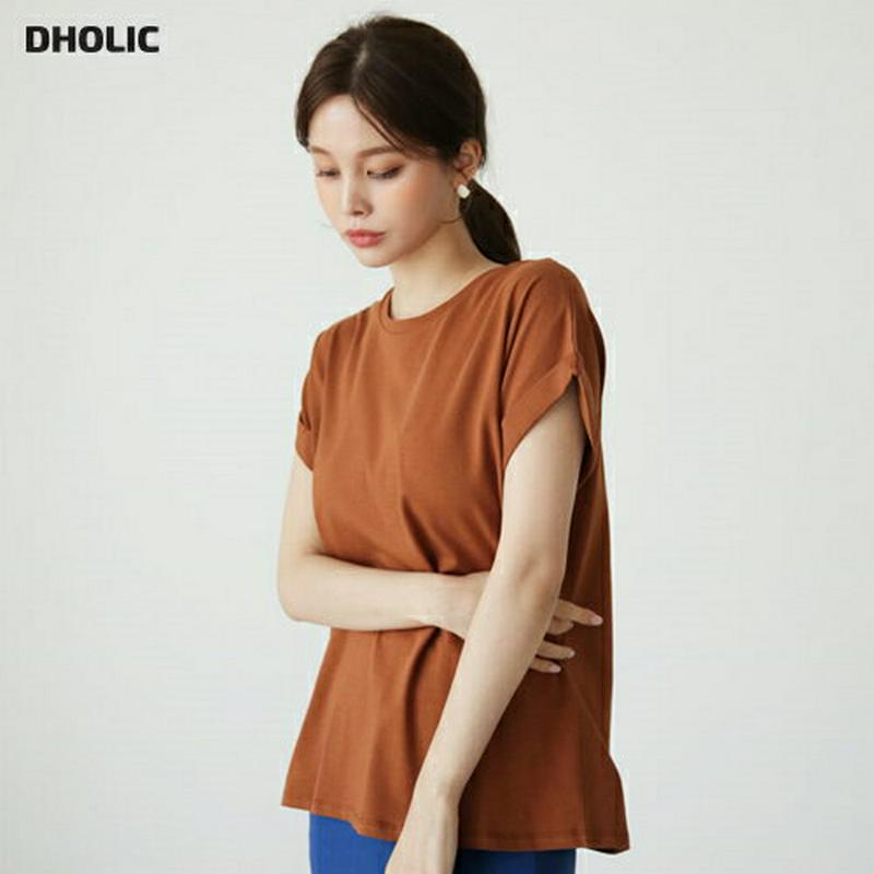 ロールアップスリーブTシャツ・全7色・b62774 レディース【tops】【トップス Tシャツ 半袖 ショートスリーブ ロールア