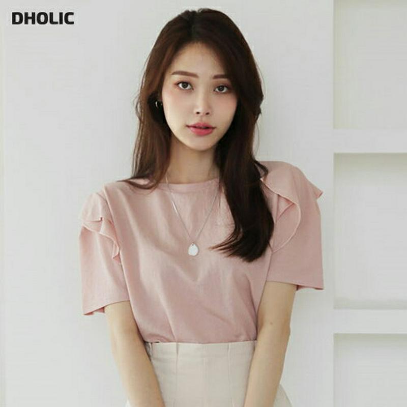 スリーブフリルTシャツ・全3色・t62772 レディース【tops】【トップス Tシャツ 半袖 ハーフスリーブ フリル フェミニ