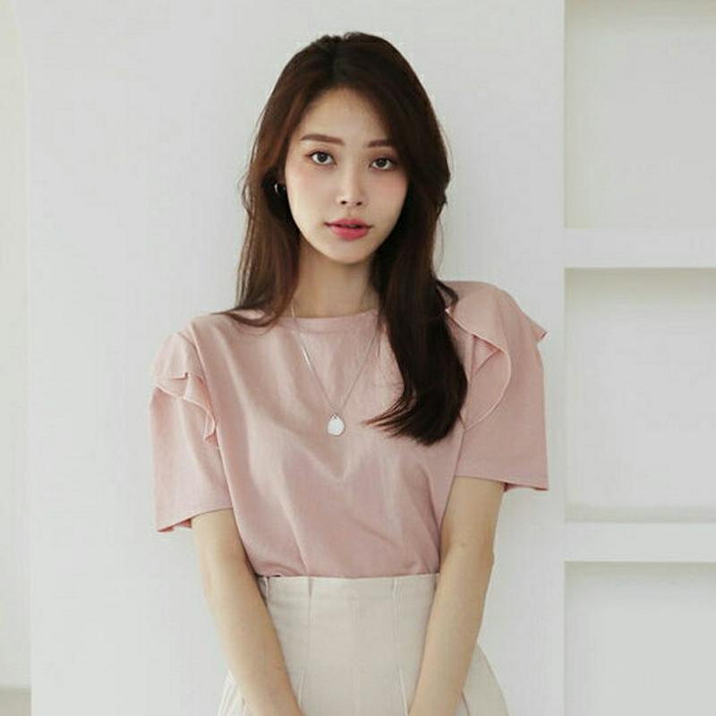 スリーブフリルTシャツ・全3色・t62772 レディース【tops】【トップス Tシャツ 半袖 ハーフスリーブ フリル フェミニ