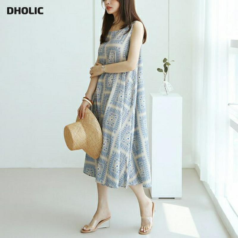 パターンスリーブレスワンピース・全2色・b62768 レディース【ops】【ワンピース ロング ロングワンピース キャミソール 