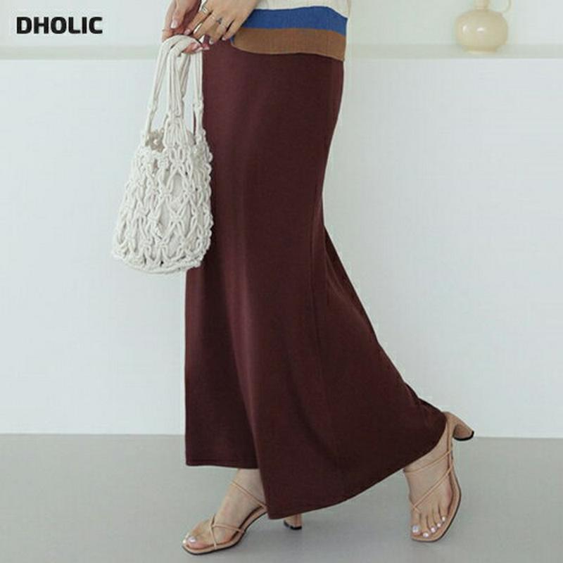 ウエストゴムロングスカート・全4色・t62760 レディース【sk】【スカート ロング ロングスカート ウエストゴム 単色 無地