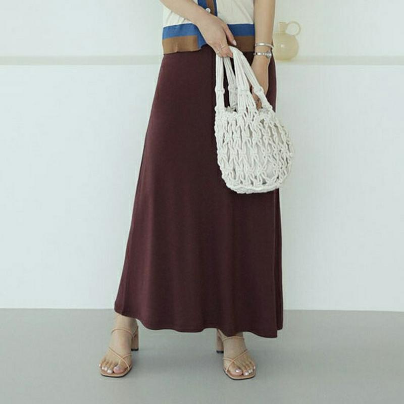 ウエストゴムロングスカート・全4色・t62760 レディース【sk】【スカート ロング ロングスカート ウエストゴム 単色 無地