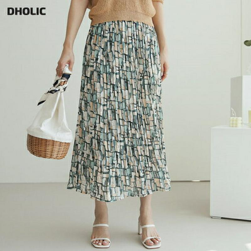 プリーツパターンスカート・全2色・b62675 レディース【sk】【スカート ロング ロングスカート 総柄 プリーツ プリーツス