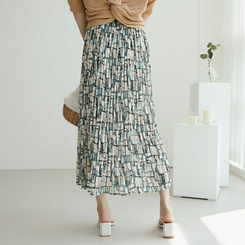プリーツパターンスカート・全2色・b62675 レディース【sk】【スカート ロング ロングスカート 総柄 プリーツ プリーツス