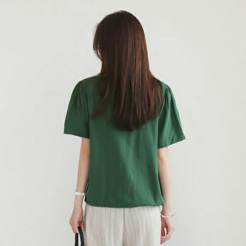 【新作10%OFF】ドロストヘムボタンブラウス・全5色・t62797 レディース【bl】【トップス ブラウス 半袖 ハーフスリー
