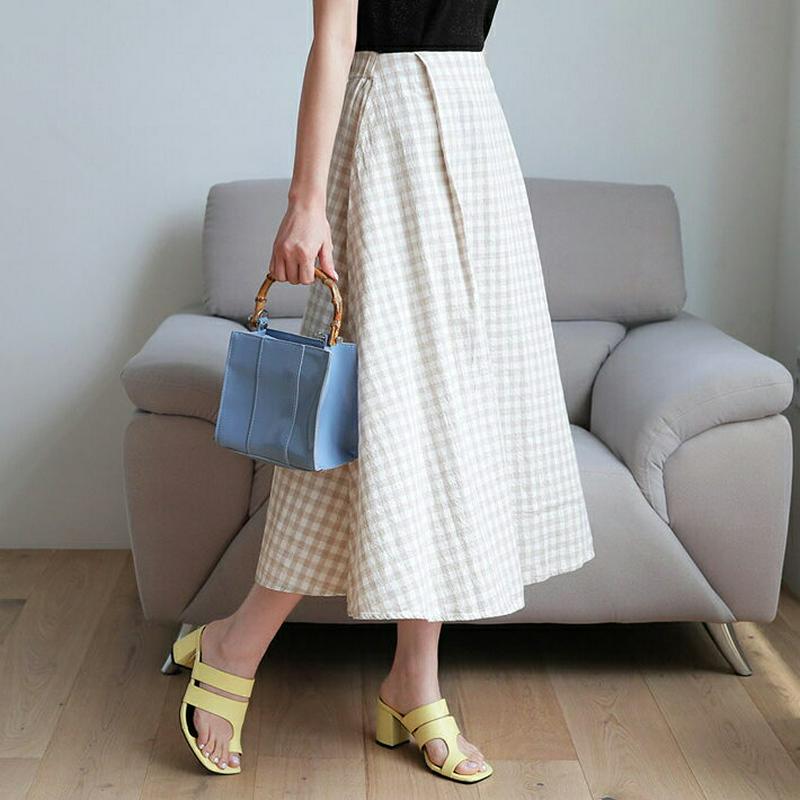 【新作10%OFF】チェックパターンフレアスカート・全3色・b62812 レディース【sk】【スカート ロング ロングスカート 