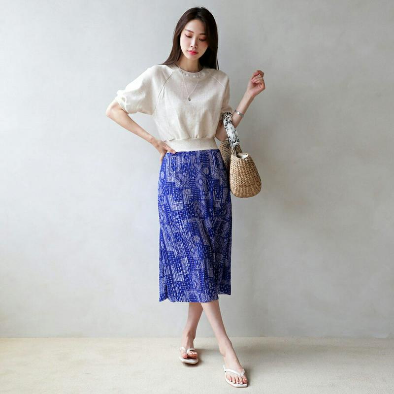 【新作10%OFF】ペイズリーコントラストワンピース・全3色・b62802 レディース【ops】【ワンピース ミディ丈 ミディワ