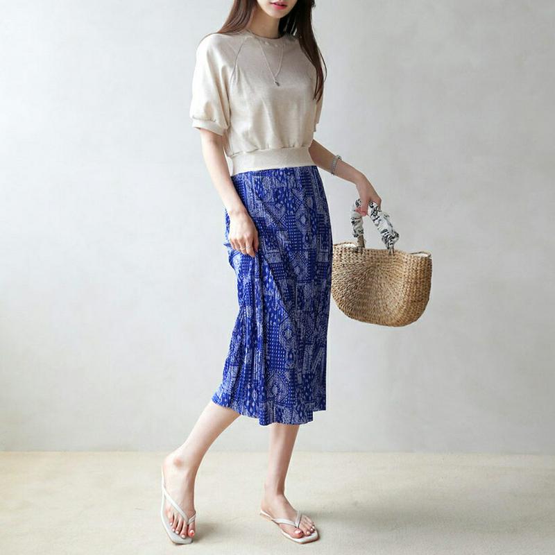 【新作10%OFF】ペイズリーコントラストワンピース・全3色・b62802 レディース【ops】【ワンピース ミディ丈 ミディワ