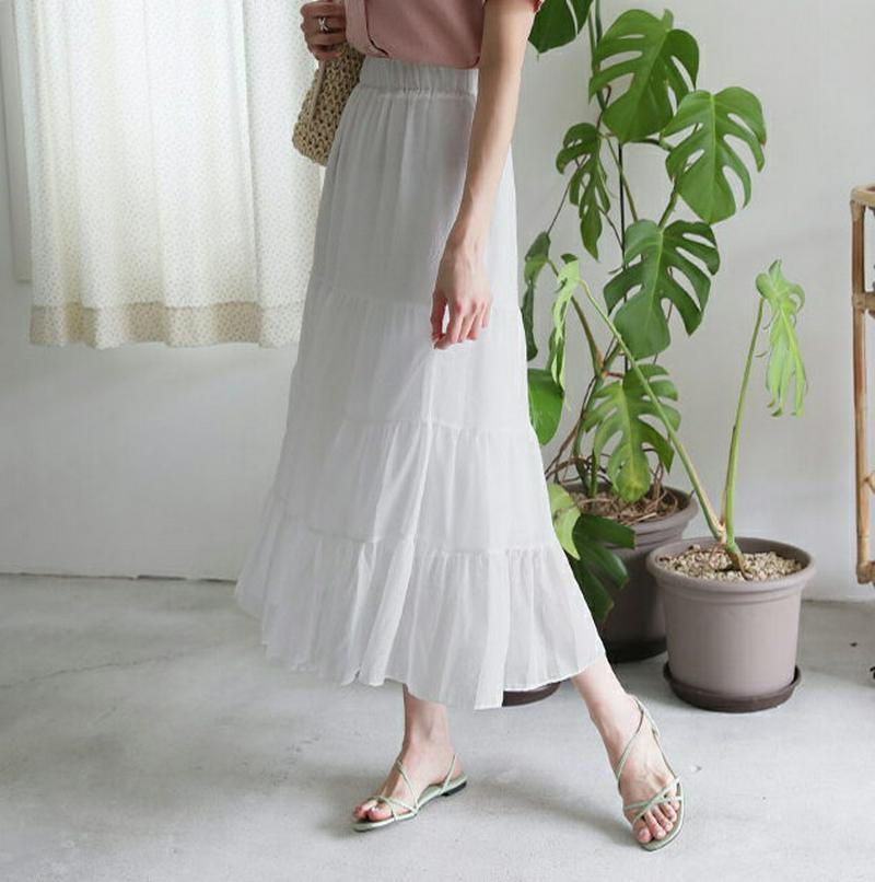 シフォンティアードスカート・全3色・b60005 レディース【sk】 韓国ファッション スカート ロング ロングスカート ティアード シフォン フェミニン 単色 シンプル ガーリー 可愛い かわいい ウエストゴム 春 夏