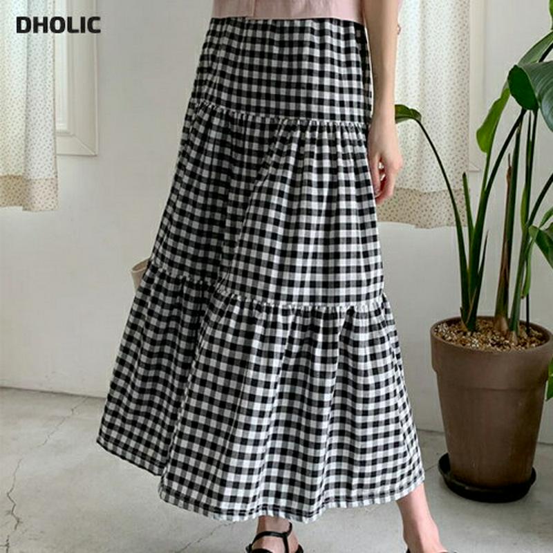 【新作10%OFF】チェックティアードスカート・全4色・b60002 レディース【sk】【スカート ロング ロングスカート チェ