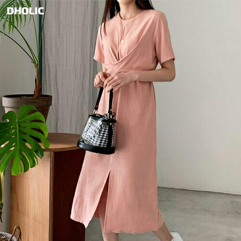 【新作10%OFF】リネン混ツイストタイワンピース・全3色・t59993 レディース【ops】【ワンピース ロング ロングワンピ