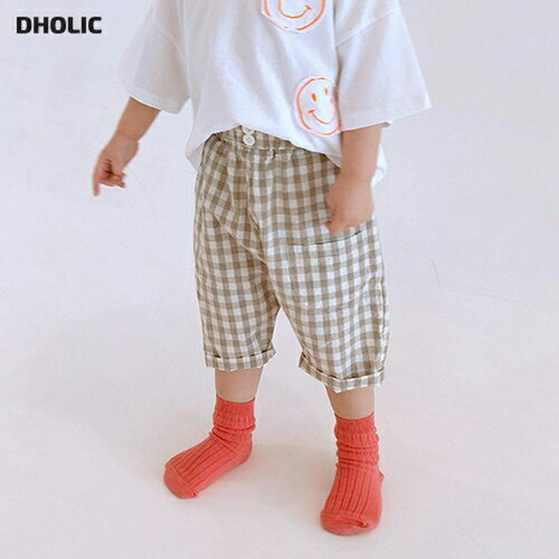 【キッズ全商品10%OFF】アウトポケットチェックパンツ・u02937 キッズ【3~8才】【pt】【パンツ ズボン ボトムス ロ