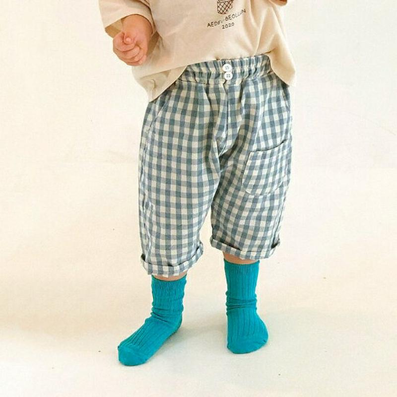 【キッズ全商品10%OFF】アウトポケットチェックパンツ・u02937 キッズ【3~8才】【pt】【パンツ ズボン ボトムス ロ