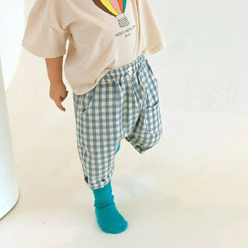 【キッズ全商品10%OFF】アウトポケットチェックパンツ・u02937 キッズ【3~8才】【pt】【パンツ ズボン ボトムス ロ