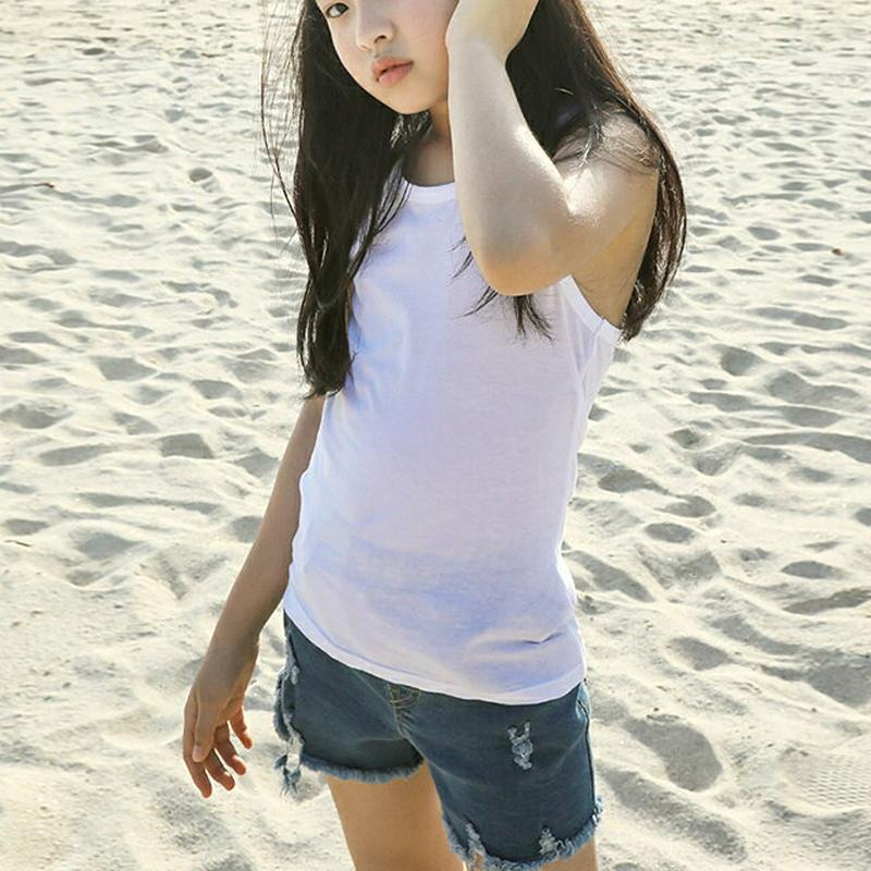 【キッズ全商品10%OFF】ラウンドネックタンクトップ p003310・キッズ 【3~8才】【tops】【韓国 ファッション ト
