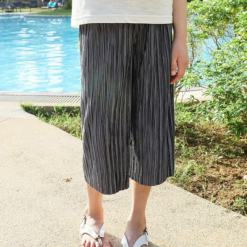 【キッズ全商品10%OFF】光沢クロップドプリーツパンツ p003336・キッズ 【3~8才】【pt】【韓国 ファッション ボト