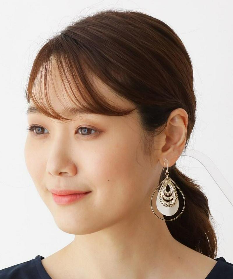 シズク透かしレイヤードピアス