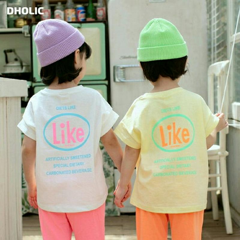 【新作10%OFF】LIKEバックロゴTシャツ u03500・キッズ 【3~8才】【tops】【韓国 ファッション トップス T