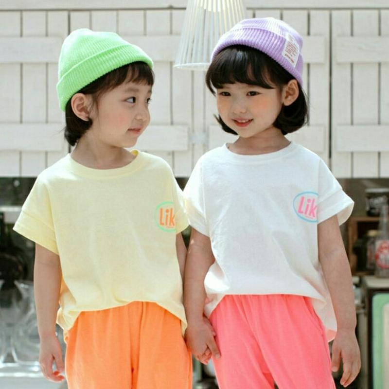 【新作10%OFF】LIKEバックロゴTシャツ u03500・キッズ 【3~8才】【tops】【韓国 ファッション トップス T